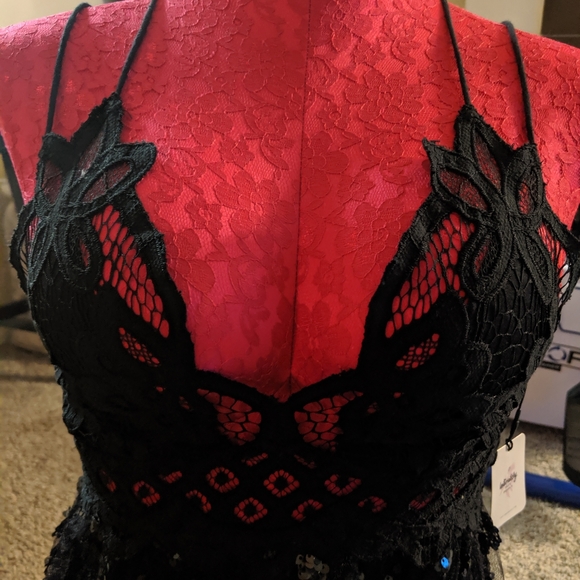 Winter sale.free people sequin and lace mini dress - Picture 4 of 11